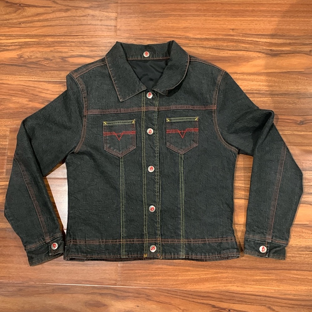 Johnny Blaze Kids “Flame” Reversable Heavy Denim Jacket - SIZE SEE MEASUREMENTS